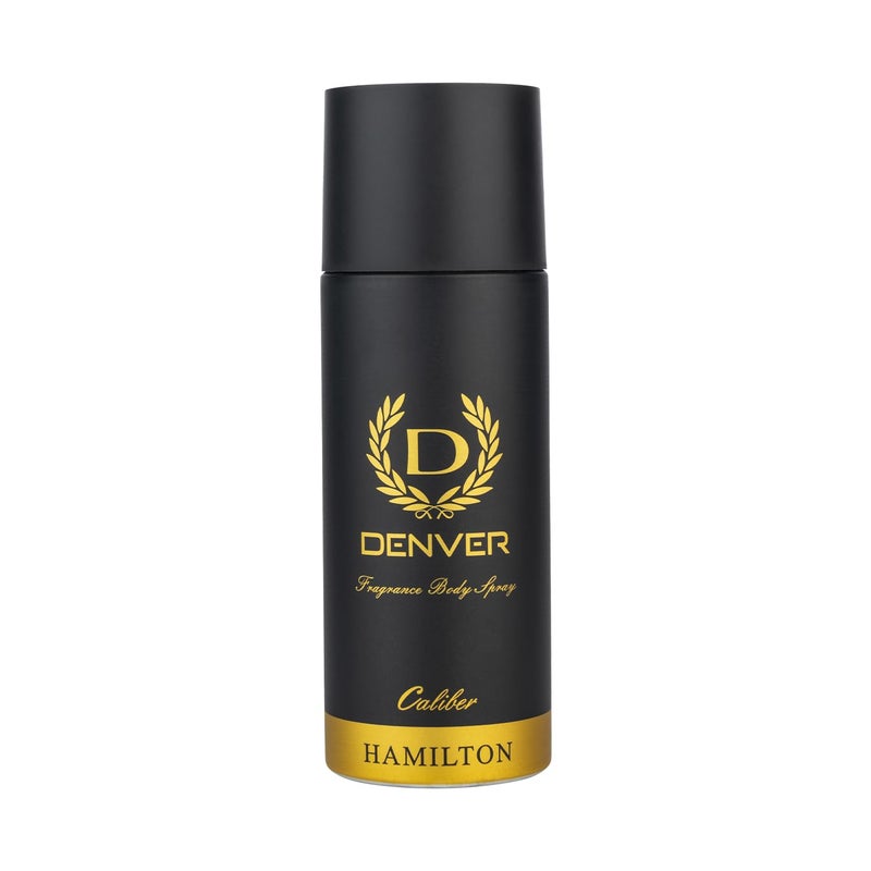 Denver Caliber Deodorant Body Spray for Men, 165ml | Long-Lasting Fragrance and Odor Protection | Fresh Green, Citrus & Spicy Notes Over a Woody Amber Base - Image 1